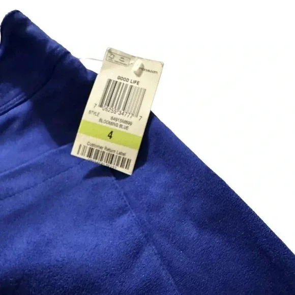 INC International Concepts women's cobalt blue snap suede like skirt size 4, nwt - Picture 3 of 4